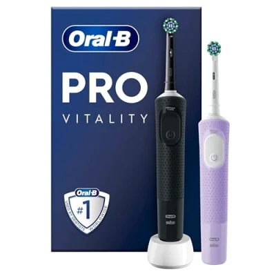 Abbildung von Oral B Oralb Elektrische ZAHNBÜRSTE Vitality PRO + 2. HANDSTÜCK BLACK/LILAC mist Zahnbürste, Größe: One Size, Black lilac