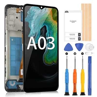 Abbildung von ARSSLY LCD Display für Samsung Galaxy A03 A035G SM Touchscreen Ersatz Digitizer Assembly mit Werkzeugen (Schwarz Rahmen)