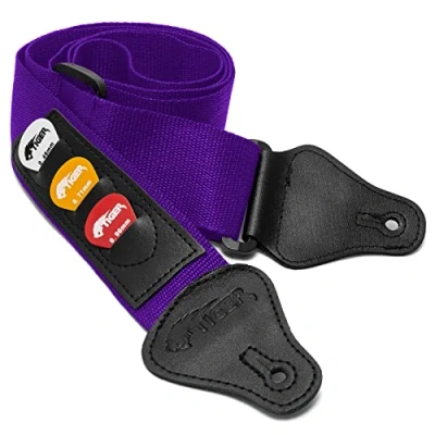 Abbildung von Tiger STP4 PU Plektren Gitarrengurt Violett