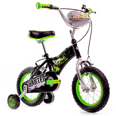 Abbildung von Huffy Jungen Star Wars Grogu 12 Zoll Kinderfahrrad, Schwarz/Grün, 30,5 cm
