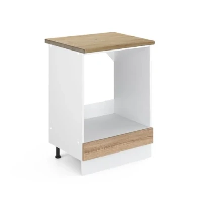 Abbildung von Vicco Herdumbauschrank R Line, Sonoma/Weiß, 60 cm, AP Eiche
