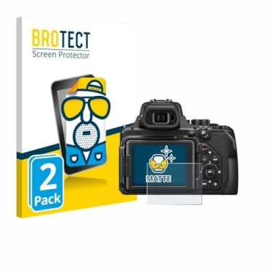 Abbildung von BROTECT Entspiegelungs Schutzfolie für Nikon Coolpix P1000 (2 Stück) Matte Displayschutz Folie, Anti Reflex, Fingerprint