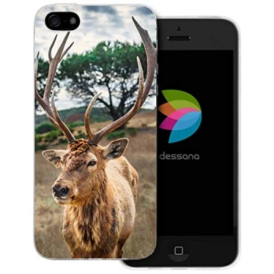 Abbildung von dessana Hirsche transparente Schutzhülle Handy Case Cover Tasche passend für Apple iPhone 5/5S/SE Rehbock
