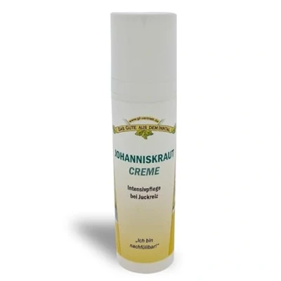 Abbildung von Johanniskraut Creme 75 ml im Spender mit Jojoba und Avocadoöl