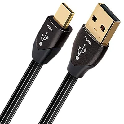 Abbildung von AudioQuest Pearl USB Micro Kabel A Micro, B Kabel, 1,5m schwarz Datenkabel (1,5 m. A, B, Stecker/Stecker, schwarz, Gold)