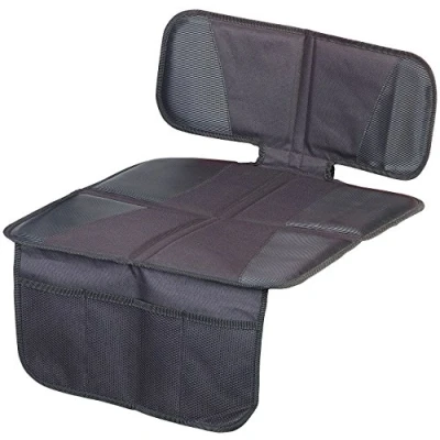 Abbildung von Lescars Kindersitzunterlage Auto: Kindersitz Unterlage &quot;Basic&quot; fürs Auto, 3 Netztaschen, Isofix geeignet (Sitzauflage, Auto Schutzunterlage, Organizer)