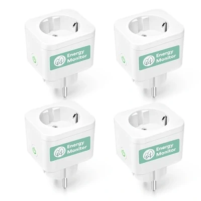 Abbildung von Meross Smart Home Steckdose 4er Pack, WLAN WiFi mit Strommessung (16A), kompatibel Alexa, Google &amp; SmartThings, Sprachsteuerung, Fernzugriff und Timerfunktion
