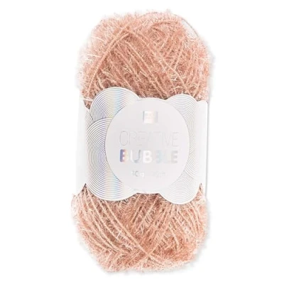 Abbildung von Frida&#039;s Wollhaus Rico Design 50 g Creative Bubble Schwammgarn Wolle Stricken Häkeln 57 Farben (032 Nude)