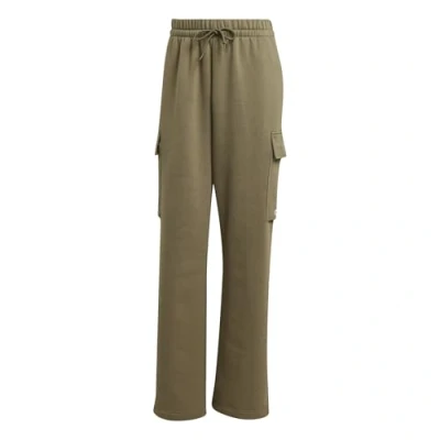Abbildung von adidas Damen Essentials LINEAR Fleece Cargo Pants, Olive strata/White, L