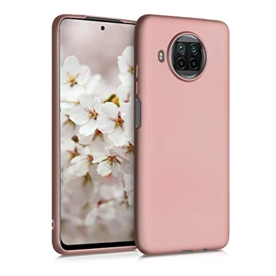 Abbildung von kwmobile Case kompatibel mit Xiaomi Mi 10T Lite Hülle Schutzhülle aus Silikon metallisch schimmernd Handyhülle Metallic Rosegold