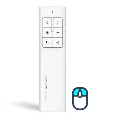Abbildung von Norwii N99 Wireless Presenter Mauszeiger, 2,4 GHz Präsentationsklicker Wiederaufladbarer PPT Powerpoint Clicker für Präsentation Remote Slide Advancer