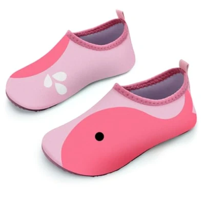 Abbildung von Badeschuhe Strandschuhe Schwimmschuhe Wasserschuhe Mädchen Baby Aquaschuhe Schnell Trocknend Barfuss Schuh für Kinder Beach Pool（Walfisch Rosa 22/23）