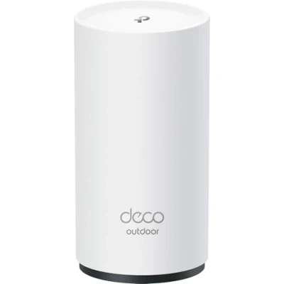 Abbildung von TP Link Deco BE25 Outdoor Wi Fi 7 Router Dualband WLAN bis zu 2.882 Mbit/s (5 GHz) + 688 (2,4 2x 2,5 Gbit/s Ports 802.3at PoE/AC Stromversorgung ideal für Garten und Terrasse