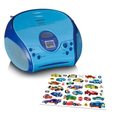 Abbildung von Lenco SCD 24BU kids CD Player (HD Auflösung, tragbares Retro FM Radio/CD mit Batterie, in diversen Farben)