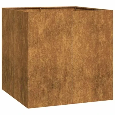 Abbildung von vidaXL Pflanzkübel Rostig 80x80x80 cm Wetterfester Stahl, Pflanztopf, Pflanzenständer, Hochbeet, Pflanzgefäßständer, Pflanzentablett, Gartenpflanzer