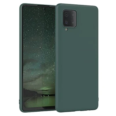 Abbildung von EAZY Case Silikonhülle für Samsung Galaxy A42 5G Hülle Silikon Grün weich stoßfeste Handyhülle Schutzhülle mit Kameraschutz Dünn Premium Schutz Cover TPU Phone Bumper in Piniengrün