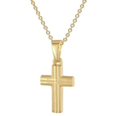 Abbildung von trendor 28220 Kreuz für Kinder Gold 333 / 8K An Vergoldeter Silberkette