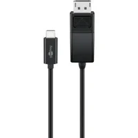 Abbildung von Goobay 79295 USB C DisplayPort Adapterkabel, 4k60Hz, 1.20 m, Schwarz