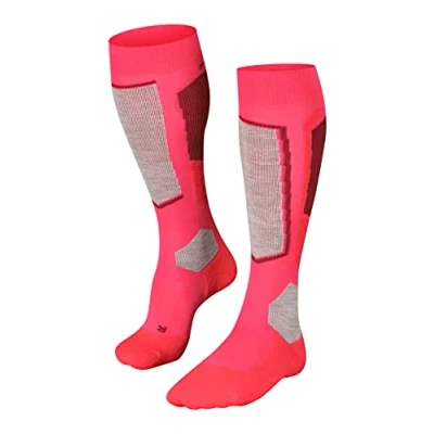 Abbildung von FALKE Damen Skisocken SK2 Intermediate W Kh Wolle Funktionsmaterial warm dick 1 Paar, Rot Rose 8680, 39 40