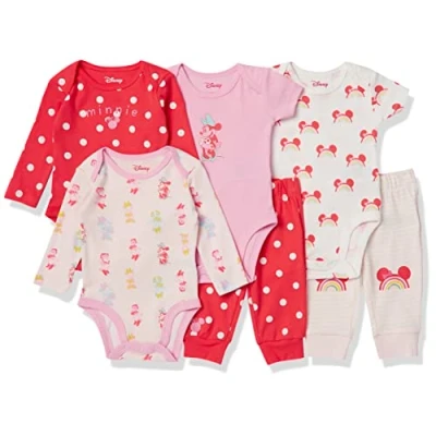 Abbildung von Amazon Essentials Disney Marvel Star Wars Baby Mädchen 6 teiliges Outfit Set, 6er Pack, Minnie Rainbow Chaser, 24 Monate