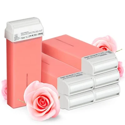 Abbildung von Kosmetex Rosa Wachspatronen Haarentfernung, Roll On Wax Roller, Warmwachspatronen, 6x 100ml
