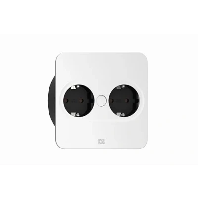 Abbildung von Bachmann 946.201, 2 x Type F, Desktop embedded, 4 cm, Stainless steel, Metal, Plastic, IP20
