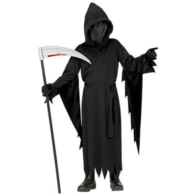 Abbildung von Widmann S.r.l. Vampir Kostüm Halloween &#039;Sensenmann&#039; für Kinder Schwarz