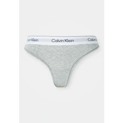 Abbildung von Calvin Klein Damen String Thong mit Stretch, Grau (Grey Heather), M
