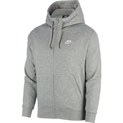 Abbildung von Nike Sportswear CLUB Hoodie Sweatjacke, Herren, Größe: XS, Dark grey heather/matte silver/white