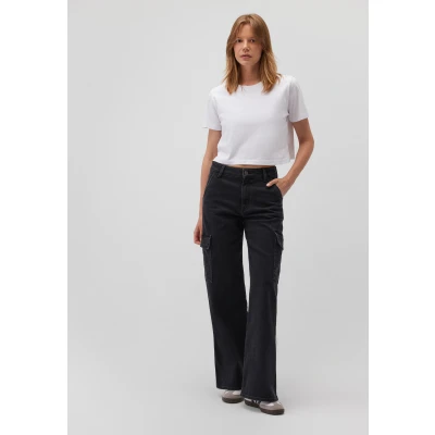 Abbildung von Mavi Montana Flared Jeans, Damen, Größe: 25x32, Smoke denim