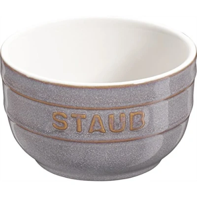 Abbildung von Staub Keramik Dessertschale Auflaufform Förmchen, rund, 6er Set Antikgrau 8 cm
