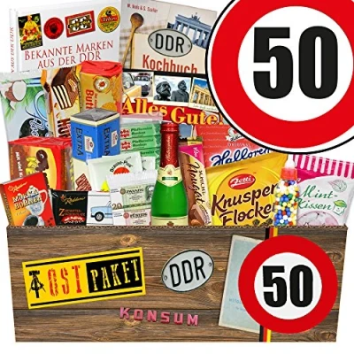 Abbildung von Ostpaket/Süssigkeiten Box/Geburtstag 50 / Geschenkidee Papa