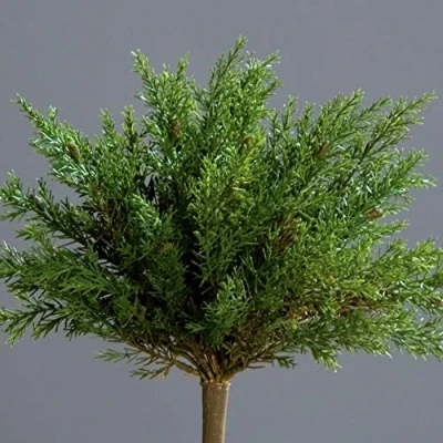 Abbildung von mucplants Künstlicher Koniferenbusch 26cm mit praktischem Steckstab Konifere Thuja Kunstpflanzen