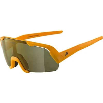 Abbildung von ALPINA ROCKET YOUTH Q LITE Verspiegelte, Kontrastverstärkende &amp; Beschlagfreie Sport Fahrradbrille Mit 100% UV Schutz Für Kinder, burned yellow matt, One Size