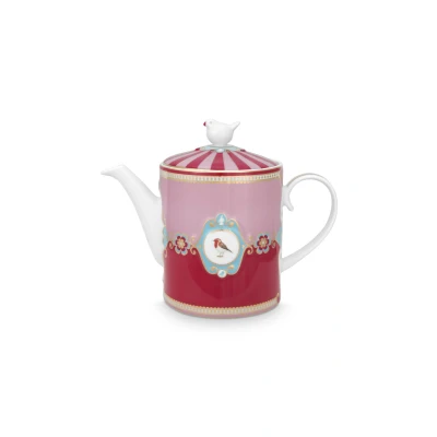 Abbildung von PIP STUDIO Love Birds Medallion Teekanne rot/pink 1,3l