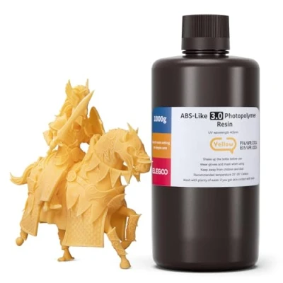 Abbildung von ELEGOO ABS Like 3.0 3D Drucker Resin Gelb 1000g, 405nm UV Härtendes Printer Harz mit Hoher Zugfestigkeit und Biegefestigkeit für MSLA/LCD/DLP