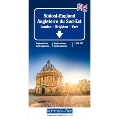 Abbildung von Kümmerly+Frey Regional Strassenkarte Südost England 1:300.000: Mit London, Brighton und York. Bastia Ajaccio. Inkl. Stadtpläne, Ortsverzeichnis Reiseinformationen