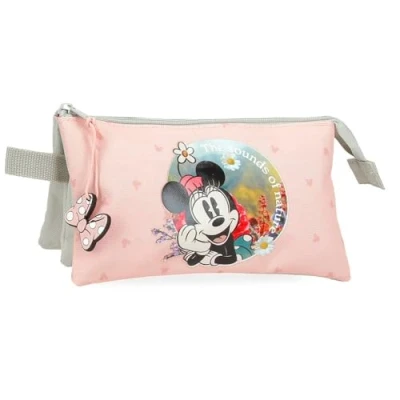 Abbildung von Joumma Disney Federmäppchen, Motiv: Minnie, Wildleder, grün, 22 x 12 5 cm, Polyester, Dreifaches Federmäppchen