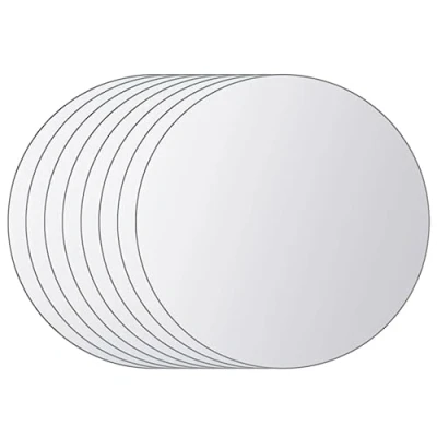 Abbildung von vidaXL Spiegelfliese 8 TLG. Rahmenloses Design Badspiegel Wandspiegel Dekospiegel Spiegelfliesen Fliesenspiegel Klebespiegel Rund Glas