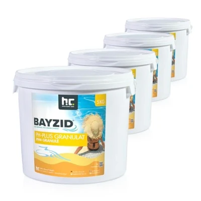Abbildung von Höfer Chemie 4 x 5 kg pH Plus Granulat BAYZID (pH Heber) sorgt für eine schnelle und zuverlässige Anhebung des Werts in Pool Schwimmbad