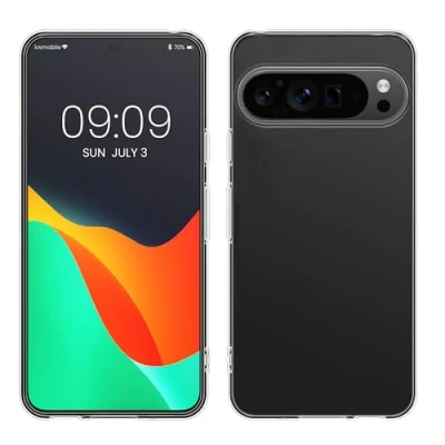 Abbildung von kwmobile Hülle kompatibel mit Google Pixel 9 Pro Silikon Handyhülle Transparent Handy Case in