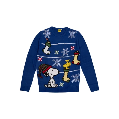 Abbildung von United Labels® Weihnachtspullover The Peanuts Winterpullover Unisex Snoopy Blau