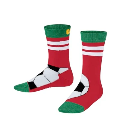 Abbildung von FALKE Unisex Kinder Active Soccer K SO Baumwolle Funktionsmaterial Gemustert 1 Paar Socken, Rot (Red 8009), 23 26