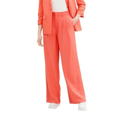 Abbildung von TOM Tailor Denim Stoffhose, Damen, Größe: Large, Plain red