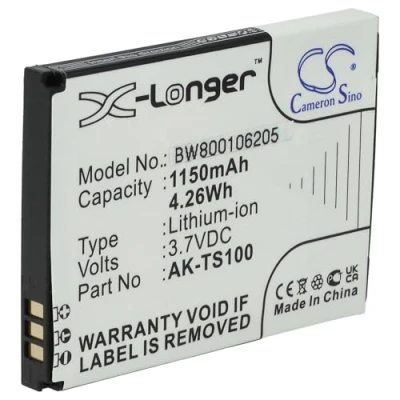 Abbildung von vhbw Akku kompatibel mit Emporia Telme TS100, TS100s Ersatz für AK TS100 Handy Smartphone Telefon (1150mAh, 3,7V, Li Ion)