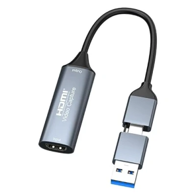 Abbildung von Video/Audio Capture Card, 4K HDMI auf USB C/A Full HD 1080P Video Grabber für Gaming Rekorder Livestreaming, kompatibel mit Switch PS5 PS4 Xbox TV Stick Camera PC Mac