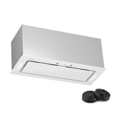Abbildung von Klarstein Dunstabzugshaube, Abluft/Umluft Dunstabzug mit Filter, LED Beleuchtung &amp; Touch Bedienfeld, Leise Abzugshaube 466 m3/h Luftstrom, Effizienter Edelstahl