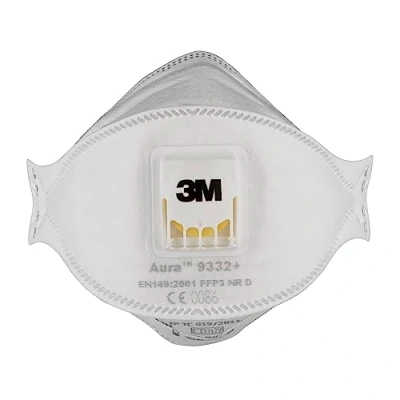 Abbildung von 3M Aura Maske für Dämmstoffe und Hartholz 9332+, FFP3, mit Ventil, 10 pro Packung