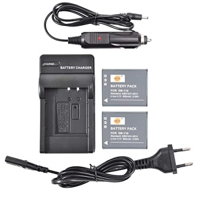 Abbildung von DSTE® 2 Pack Ersatz Batterie DB 110 und DC16E Reise Ladegerät Compatible für Ricoh GR III,Ricoh WG 6,Ricoh G900,Ricoh G900SE Kamera(Not Anzug Digital III)