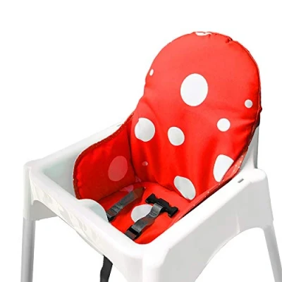 Abbildung von ZARPMA Sitzbezüge Kissen Kompatibel für Antilop Hochstuhl , Waschbar Faltbarer Baby Bezug Kinder Sitz Covers Stuhlkissen (Rot)
